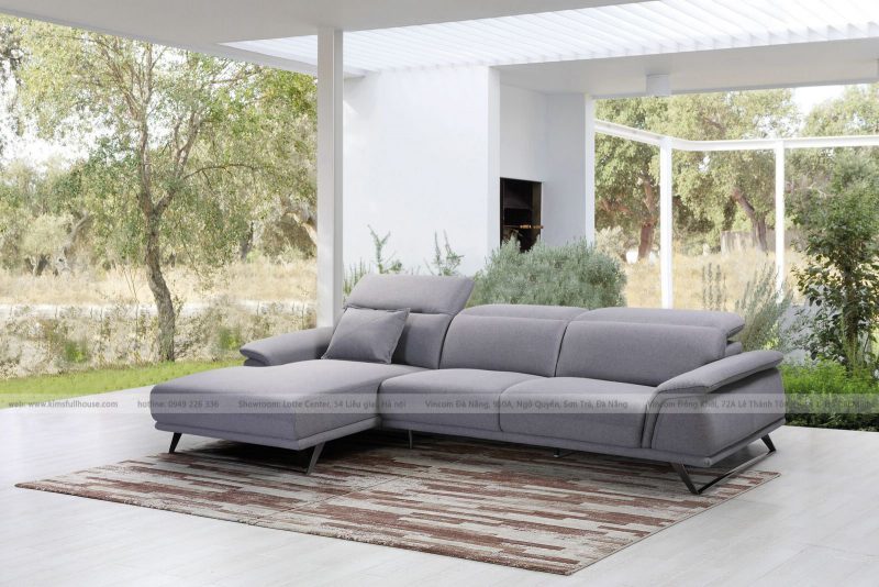Ghế sofa dạng góc hiện đại và chất liệu da cao cấp