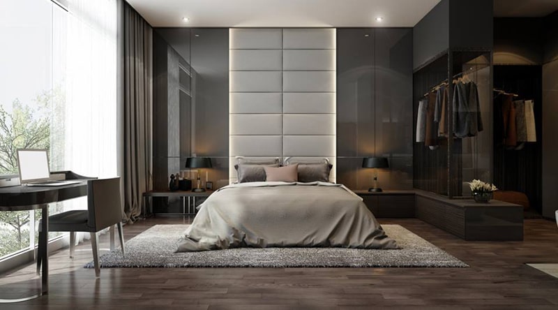 23+ Mẫu thiết kế không gian nội thất hiện đại cho phòng ngủ thư giãn 03-min